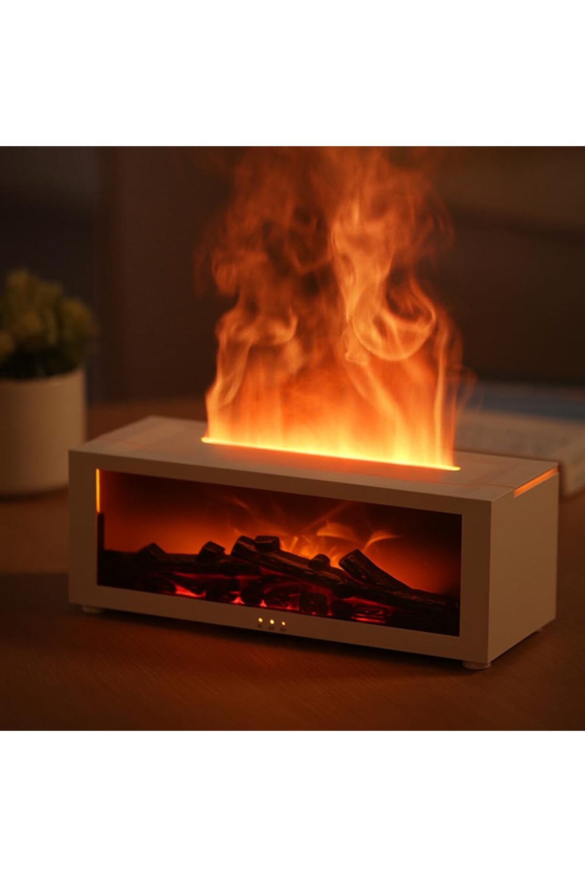 şömine görünümlü alev efektli buhar difüzörü