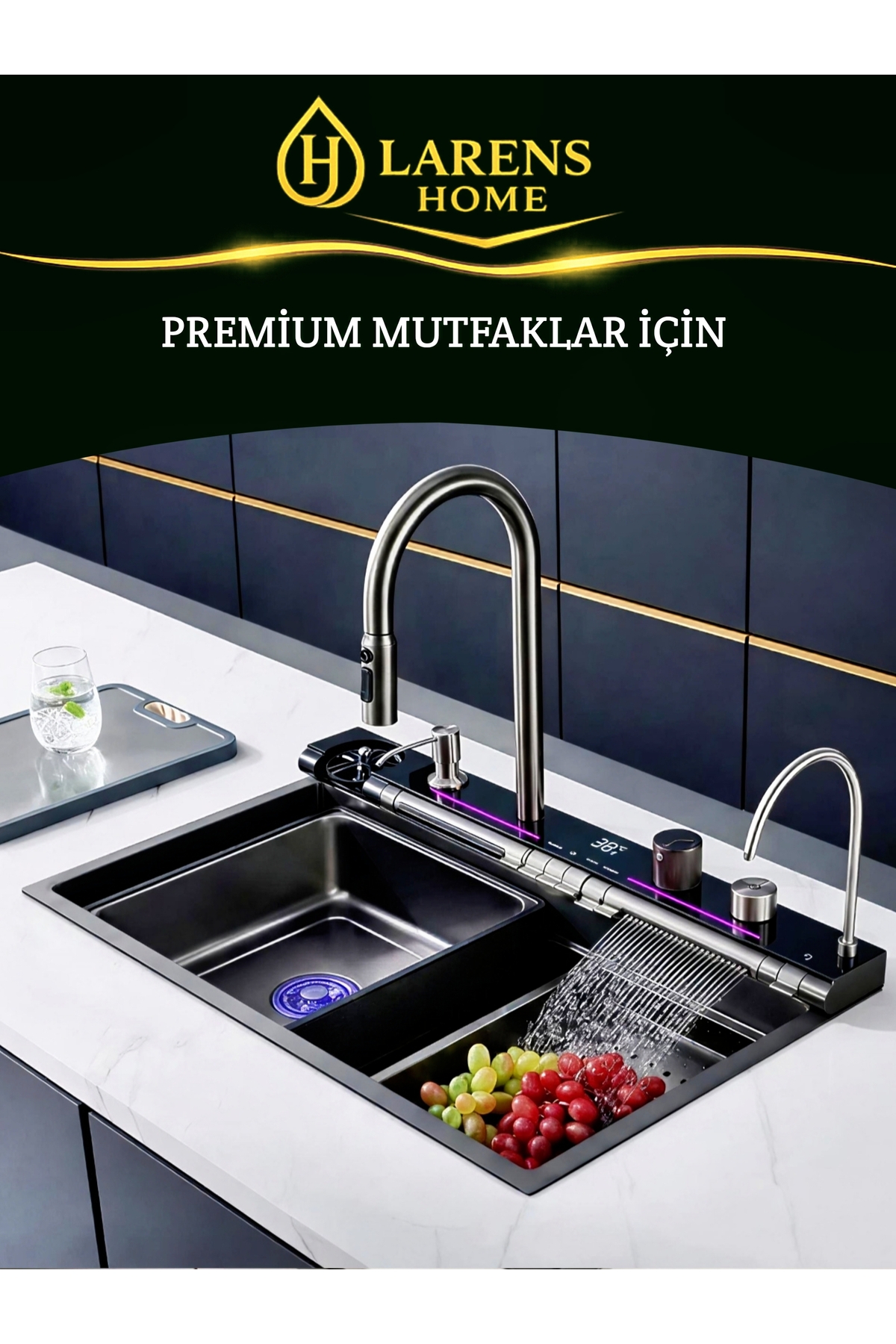 Velora Akıllı Dijital Göstergeli Eviye Seti (304 çelik 4mm)